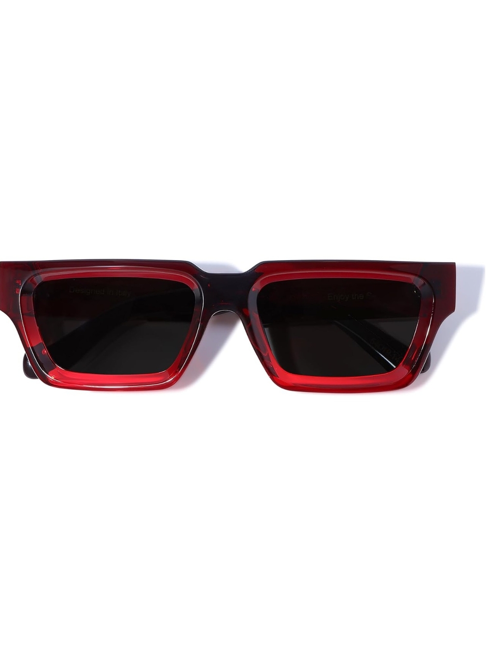 Bold Red Rectangular Women's Sunglasses